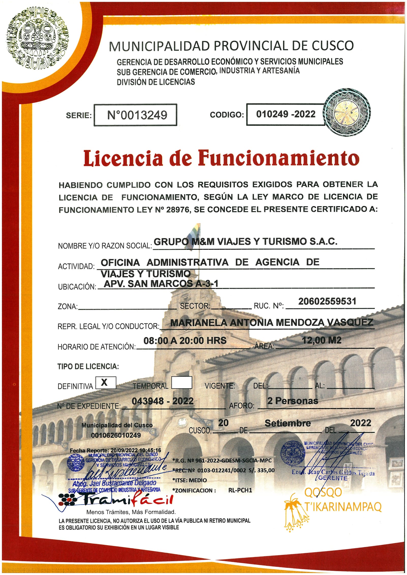 Licencia de Funcionamiento